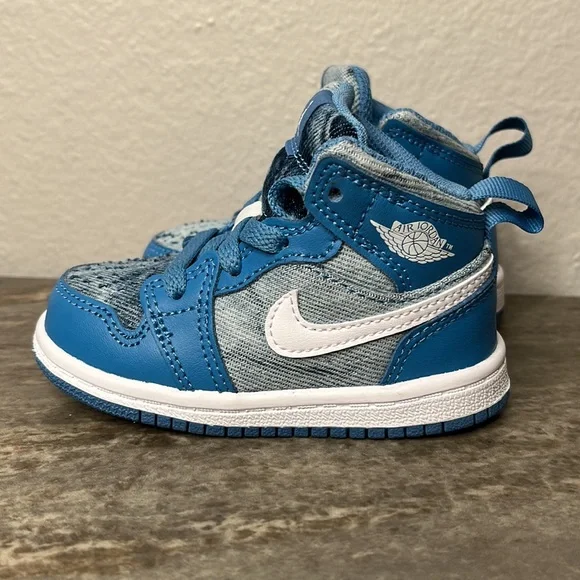 Nike Air Jordan 1 Mid Toddler Washed Denim 5C
